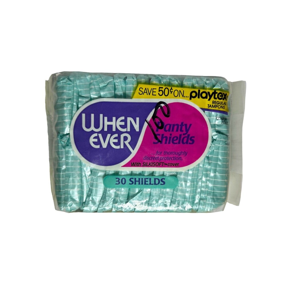 Vintage Rare Playtex Whenever 30 Pack Panty Shields Tampons
